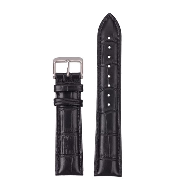 Crocodile Embossed Watch Band - Black - Watch Straps Canada