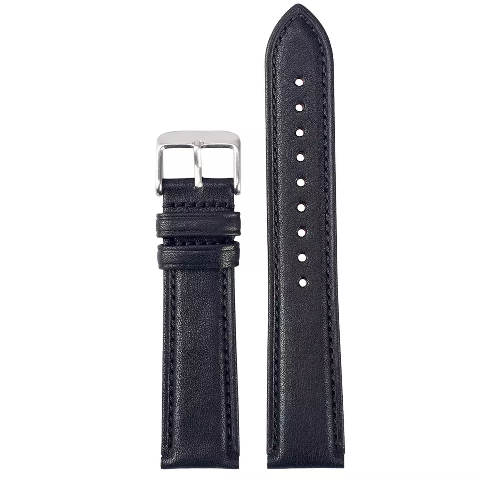 Premium Italian Leather Watch Band - Black