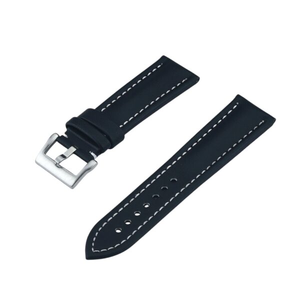 WSC Sailcloth and Leather Watch Strap - Black & White by Watch Straps Canada